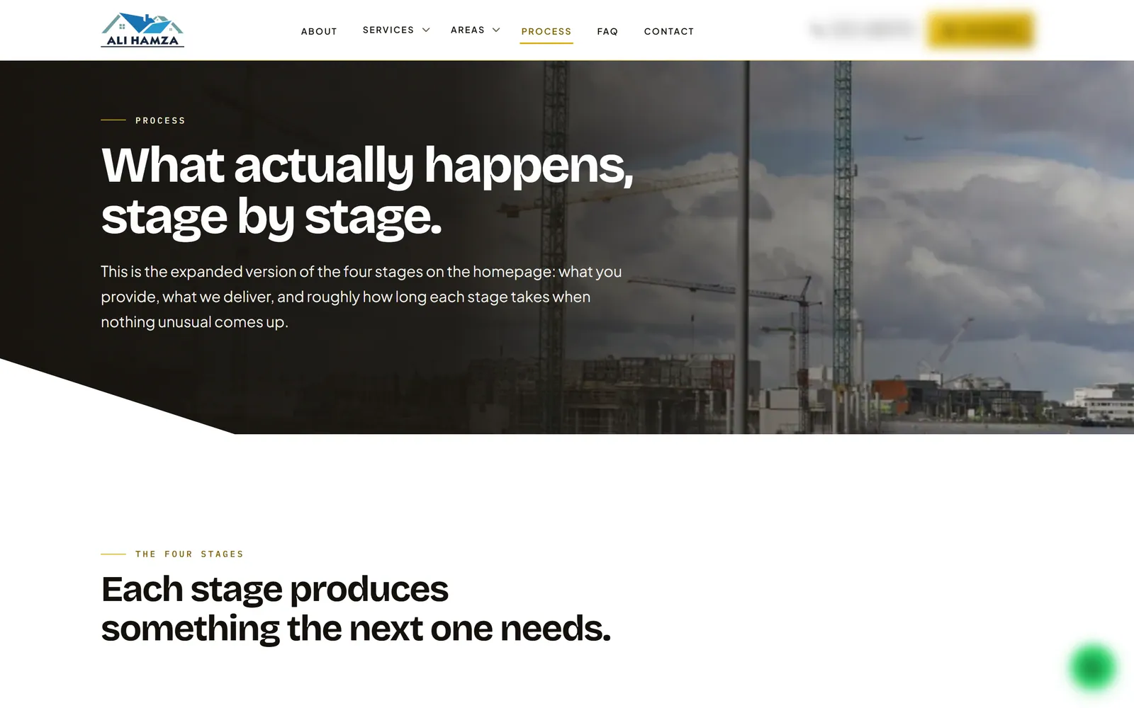 Process page headed 'What actually happens, stage by stage'