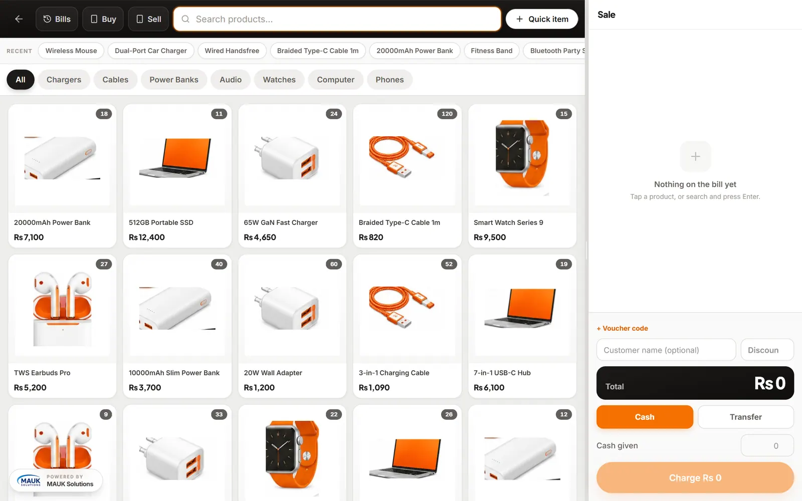 MobileStore point-of-sale till