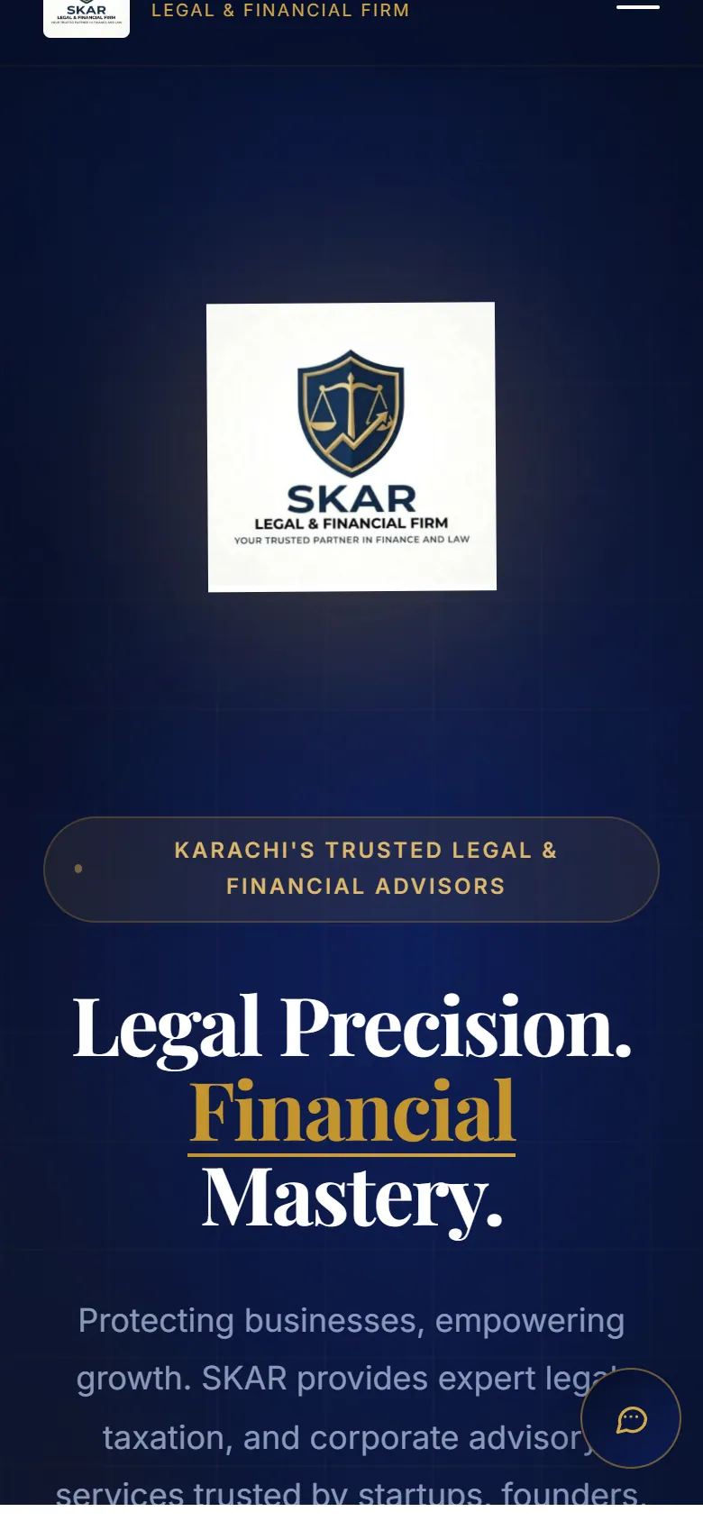 SKAR homepage on a phone